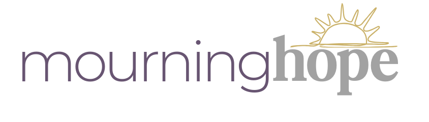 Mourning Hope logo with darker gray — offering faith-based grief support for every kind of loss.
