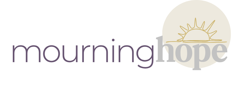 Mourning Hope logo with rising sun — offering faith-based grief support for every kind of loss.